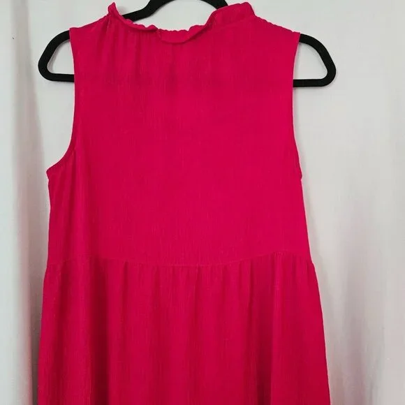 Max Studio Women's Red Dress Sleeveless Tiered Casual Summer Tassels Boho Small - Picture 7 of 11